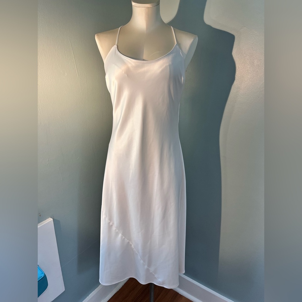 NWOT White Satin Chemise midi dress Victoria's Secret